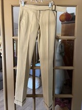 Moschino Donna Trousers with cuffed hem  pockets Belted Logo Buckle. Sz 6 VGPC
