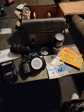 READ,Minolta Maxxum 3Xi 35mm Film Camera LOT  AF lens 70-210mm, 2800flash