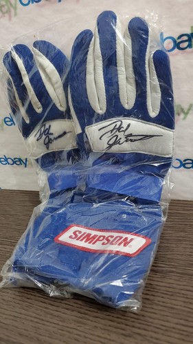 SIMPSON Auto Motor Racing Blue Gloves Size S Signed By Dale Jarrett - Very Rare - Picture 2 of 12