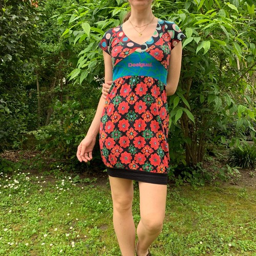 Desigual Flower Multicolour Fun Floreal Summer Dress S - Foto 3 di 17