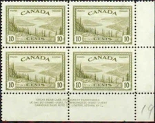 CANADA -1946– GREAT BEAR LAKE  L.R. PLATE N° 2  BLOCK -VF**