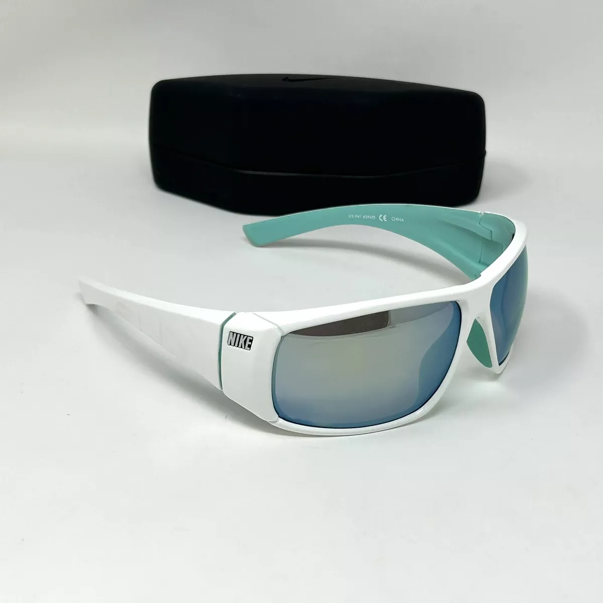 NIKE SUNGLASSES WRAPSTAR EV0814 133 501 White Mint Grey Blue Mirror Lenses Rare
