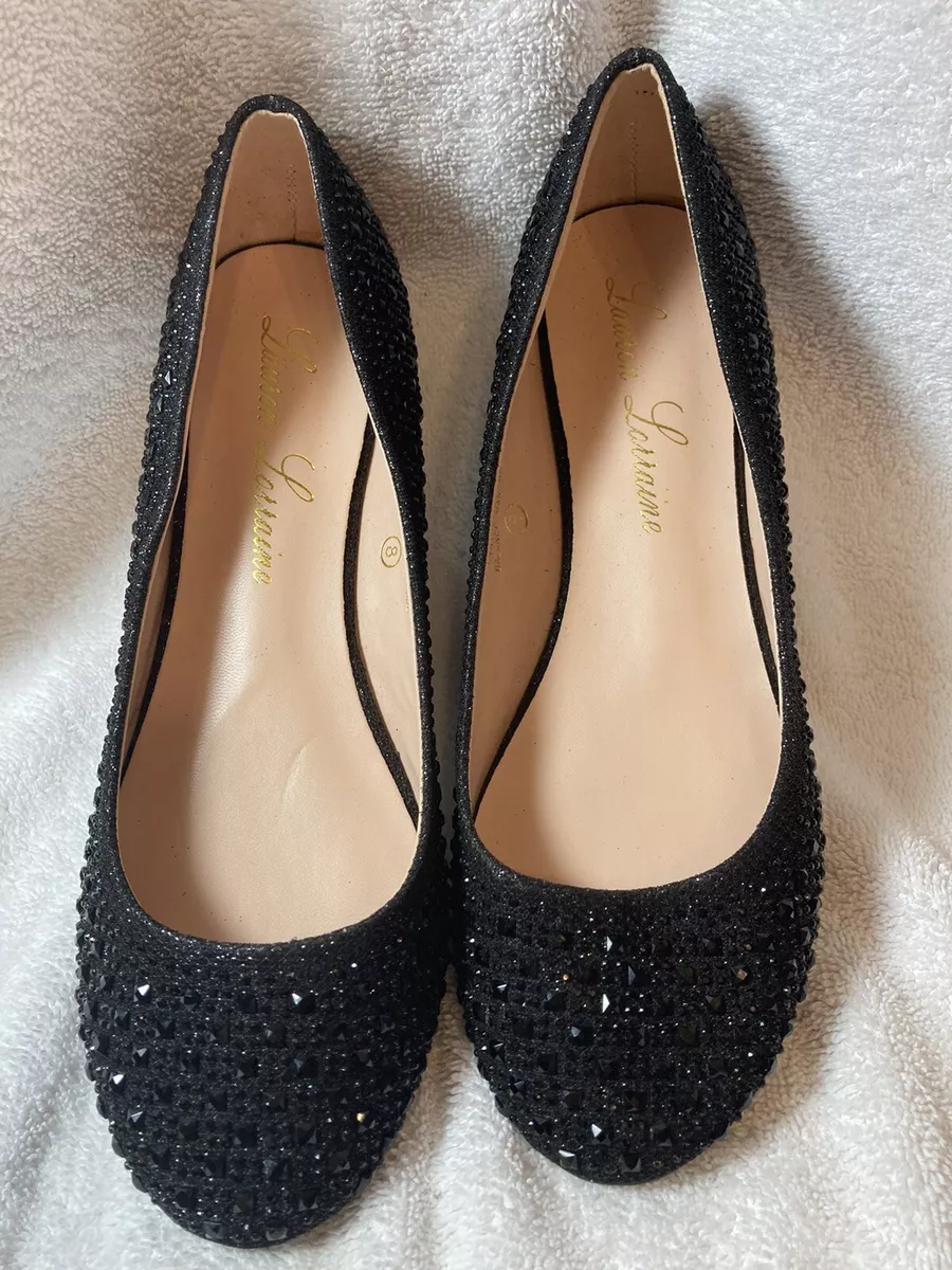 Black sparkly sales flat shoes