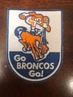 DENVER BRONCOS Vintage Rare Embroidered Iron On Patch retro 1970'S  NFL 4” X 3”