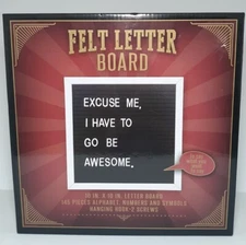 Felt White Letter Board 10" X 10" 145 Piece Alphabet Hanging Hook And Screws