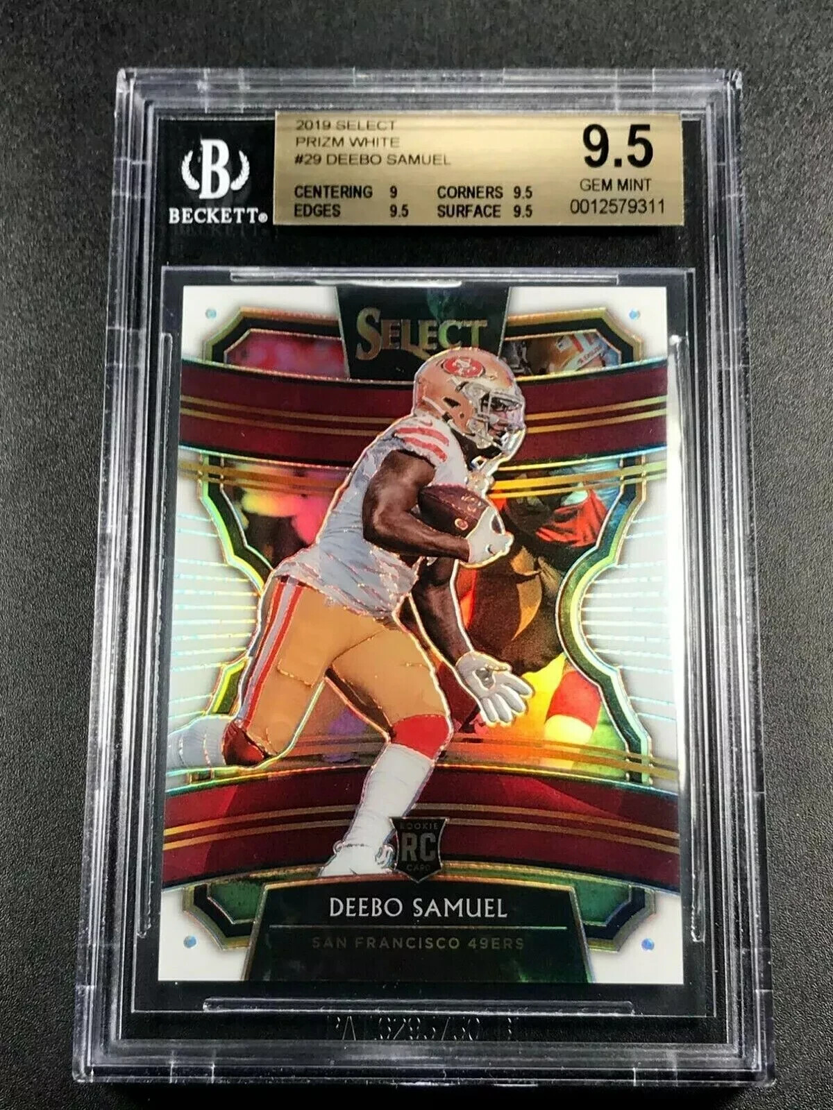 DEEBO SAMUEL 2019 PANINI SELECT #29 WHITE PRIZM ROOKIE RC /35 BGS 9.5 GEM 49ERS