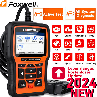 Foxwell NT510 Profi KFZ OBD2 Diagnosegerät Scanner Active Test FULL SYSTEM DE