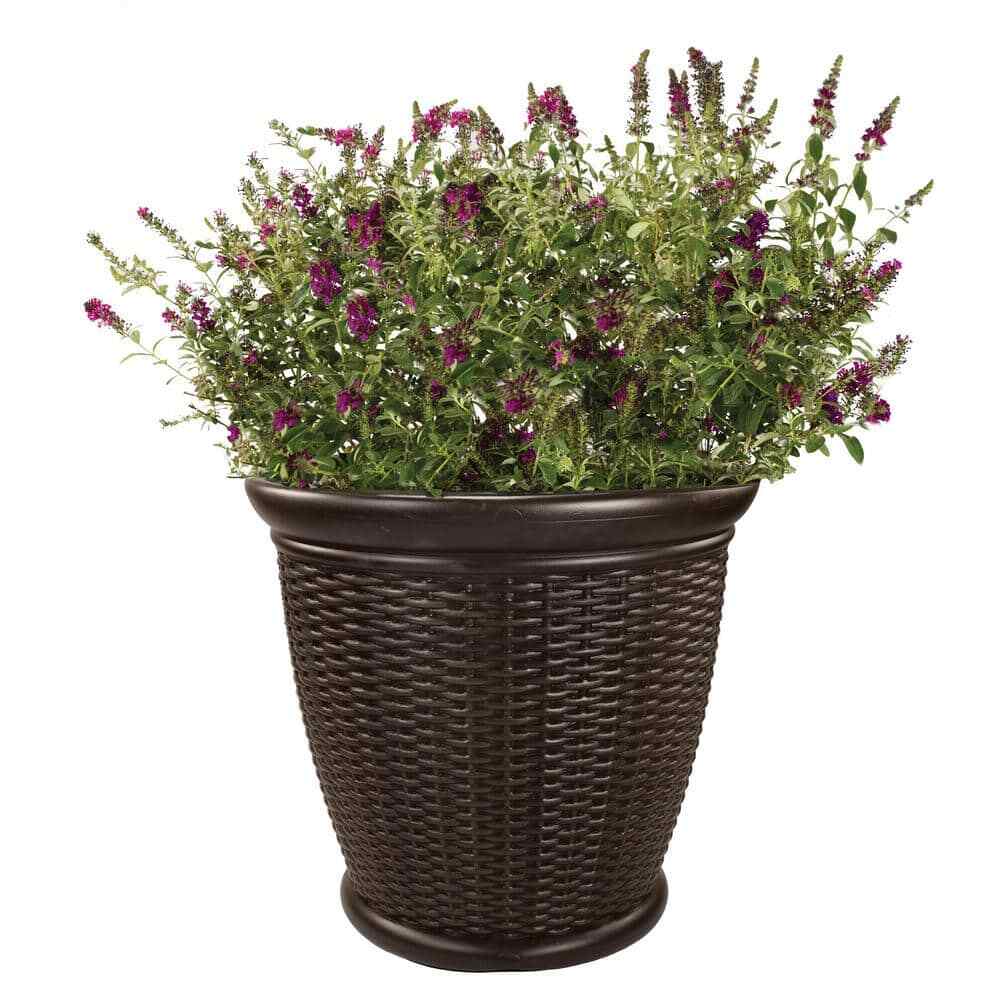 Willow 22 In. round Java Blow Molded Plastic Planter Pack of 2 | eBay