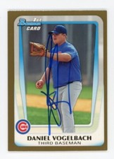 SIGNED BASEBALL CARD AUTO VARIATION BOWMAN 2011 DANIEL VOGELBACH CUBS #10 RC