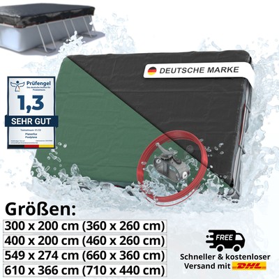 200g/m² Poolabdeckung rechteckig | Sommer & Winter Poolplane Abdeckplane Cover