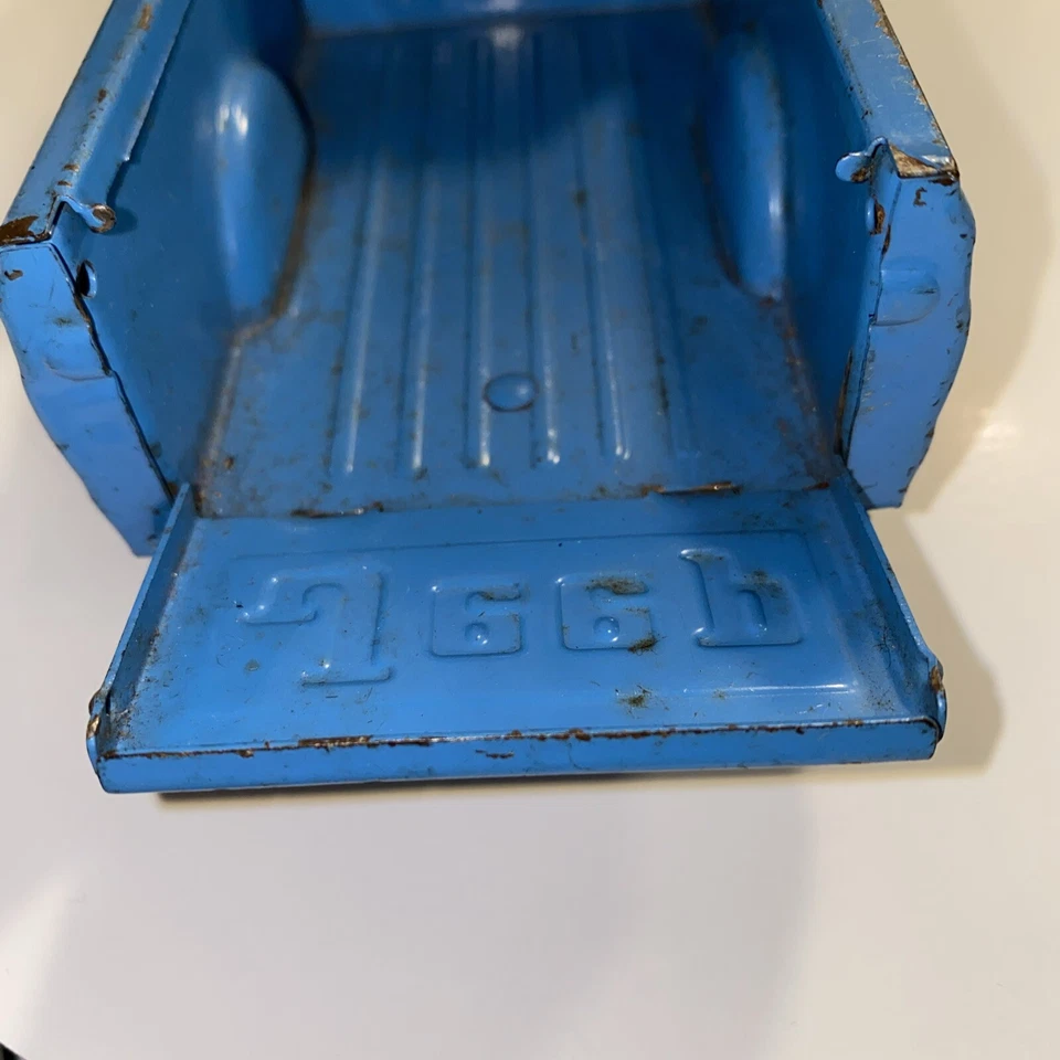 "Camioneta pick-up Jeep Tonka azul vintage años 60 9"" acero prensado #52030" Foto 3 de 4