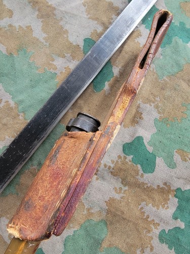 Japanese Arisaka Bayonet w Frog & Wooden Scabbard Type 99 38 Rifle - Picture 5 of 21
