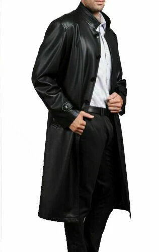 Classic Men's Genuine Lambskin Real Leather Trench Coat Stylish Over Coat
Opens in a new window or t