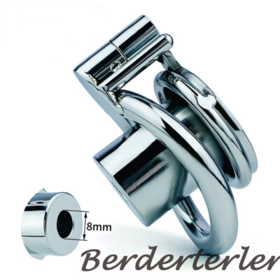 Sissy Flat Lock Metal Chastity Cage With Cage Chastity Belt For Stainless Steel