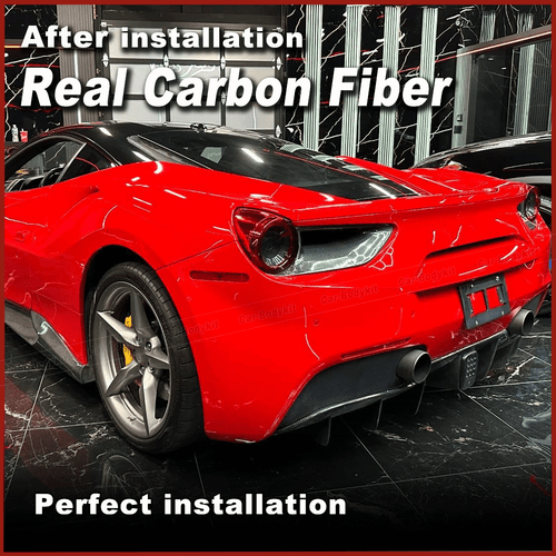 For Ferrari 488 GTB Spider Real Carbon Rear Fog Tail Light Surround Cover 15-17 - Picture 3 of 12