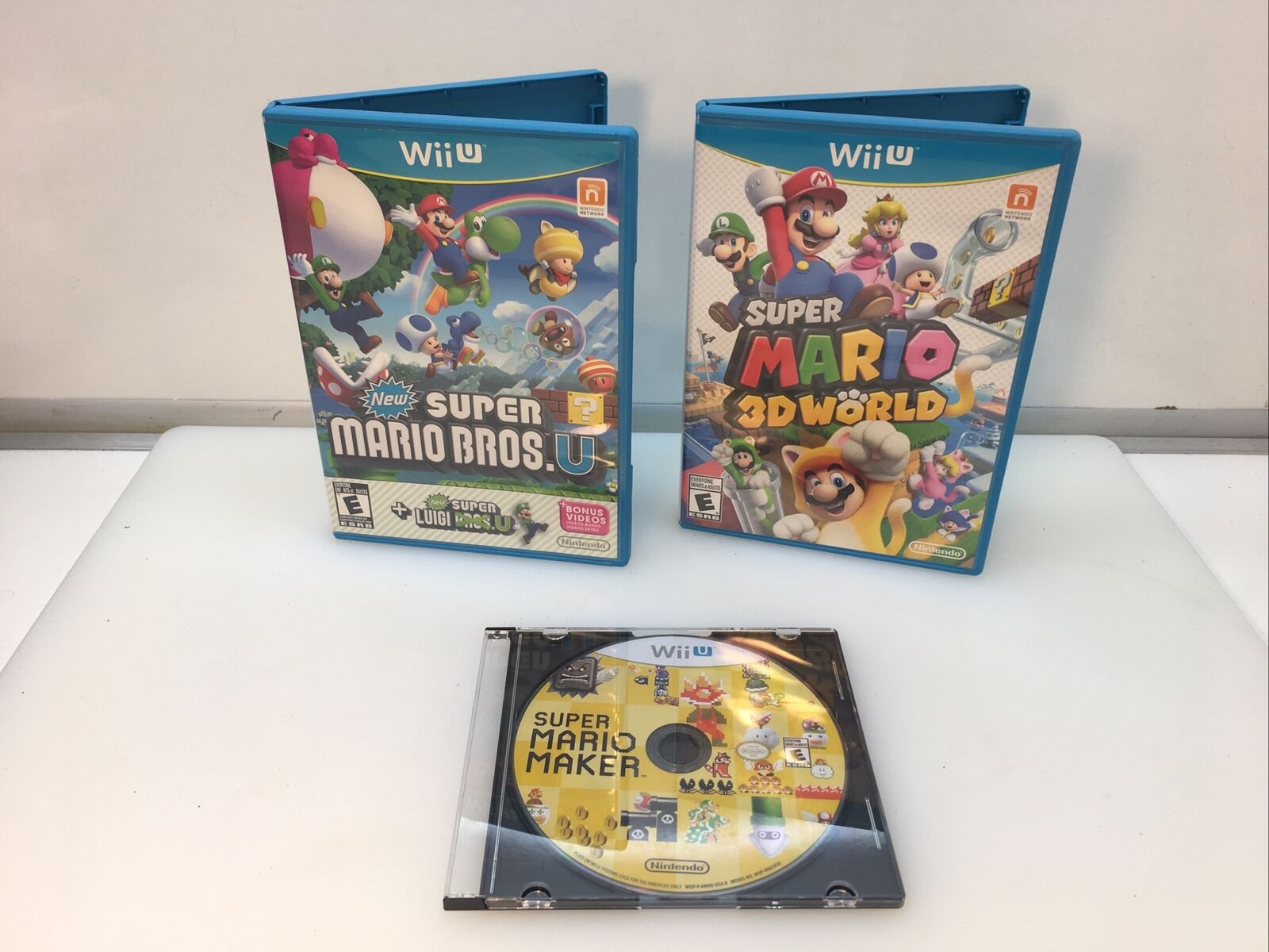 pastel binden Volg ons Lot Of 3 Nintendo Wii U Games new super Mario Bros U Mario 3d world Mario  Maker | eBay