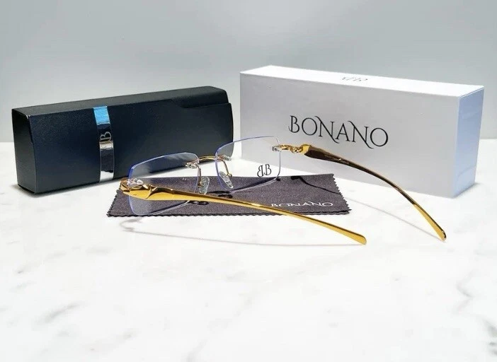 Real 925 Gold Clear Diamond Big C VVS MOISSANITE Sunglasses - Iced Buffs Glasses - Image 4 of 4