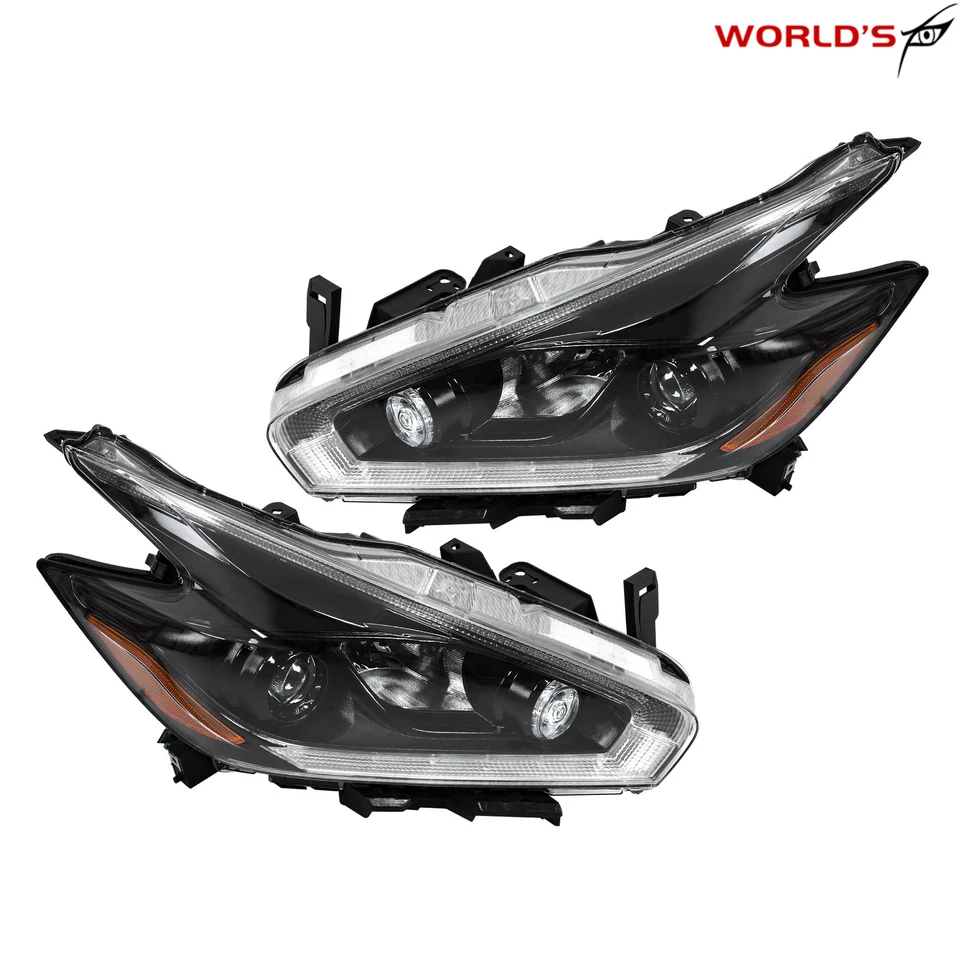 Faros proyectores LED DRL negros halógenos para Nissan Murano 2015-2018 Foto 4 de 4