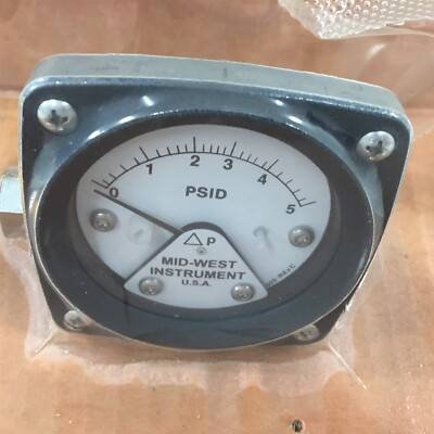 #ad Mid West Instrument Model 120AA 00 OO 5 PSID Differential Pressure Gauge 3000PSI $179.99