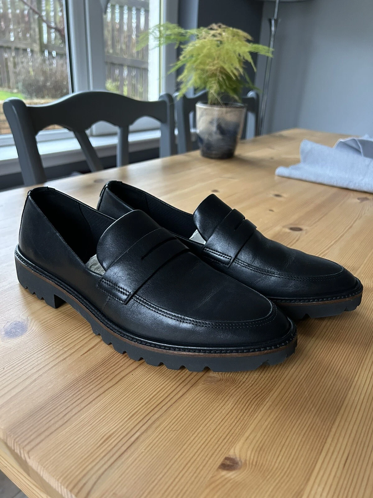 Mocassini donna Ecco neri in pelle UK6 EU39 indossati un giorno