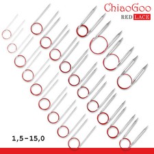 ChiaoGoo Red Lace Rundstricknadeln 40 - 150 cm Edelstahl hochwertig 23 Gr&ouml;&szlig;en
