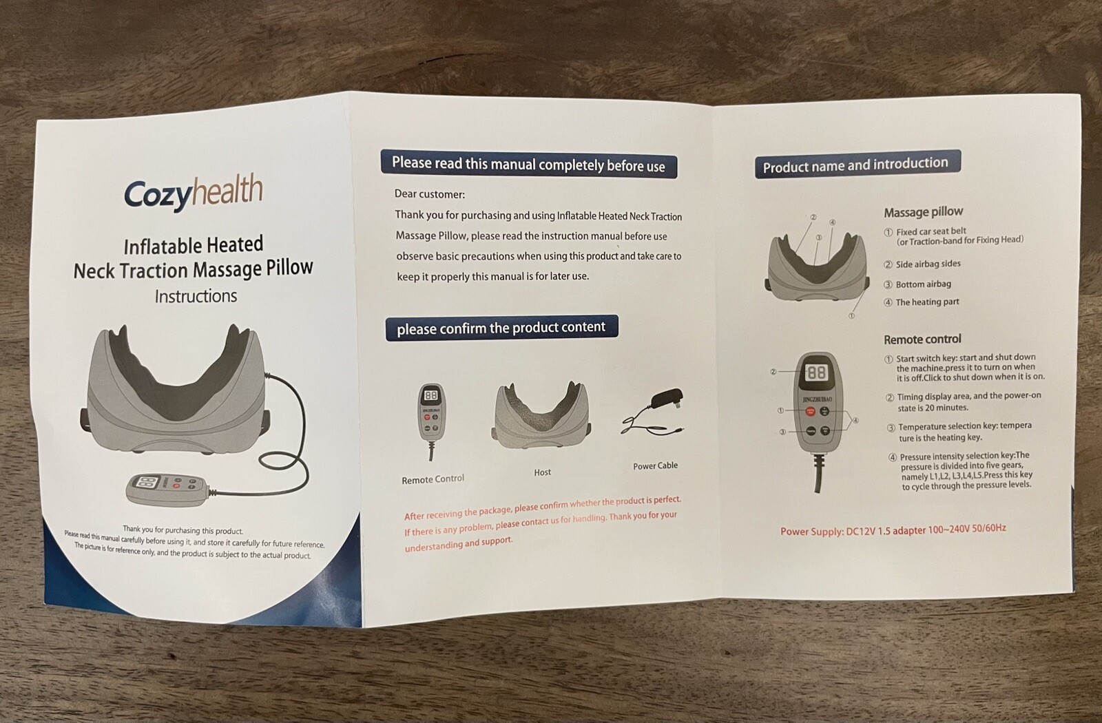 Cozy Health Inflatable Heated Neck Traction Massage Pillow 