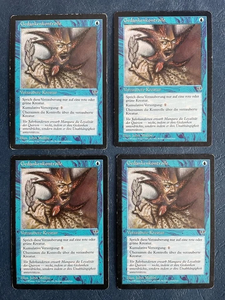MTG 4X GERMAN MIRAGE MIND HARNESS PLAYED MAGIC THE GATHERING BLUE UNCOMMON - Image 3 of 4