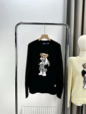 Polo Ralph Lauren Polo BEAR Knit black Sweater COTTON WOMEN'S S new