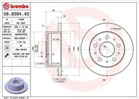 2X Brembo Bremsscheibe Hinterachse U.A. FüR CitroËN, Fiat, Peugeot