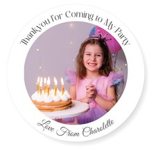 Personalised Birthday Party Bag Stickers 45mm Custom Photo Favour Labels