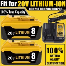 8.0Ah 20V Max Lithium-Ion Battery for Dewalt High-Capacity DCB200/DCB205/DCB206