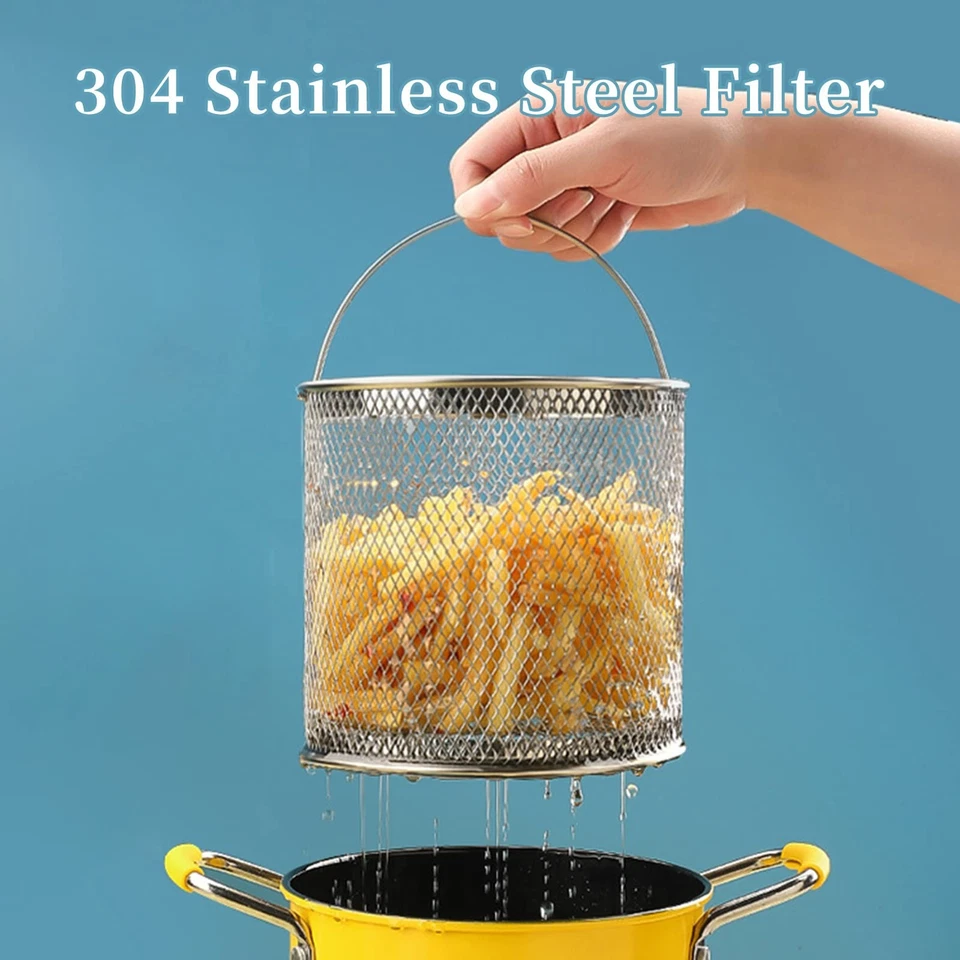 PARACITY Olla Freidora Pequeña con Cesta, Mini Freidora de Aceite Profundo con Antiescaldina Foto 2 de 4