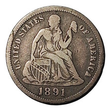 1891-O Seated Liberty Dime VF Silver 10C New Orleans #935