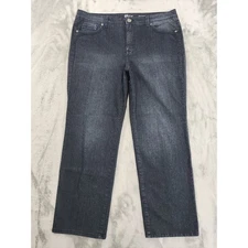 Style&Co Jeans Womens 16PS PETITE Blue Dark Wash High Rise Straight Leg Stretch