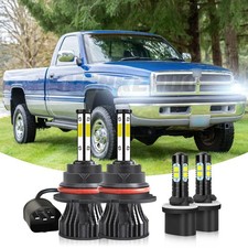 For Dodge RAM 1500 2500 3500 1994-2001 6000K LED Headlight Fog Light Bulbs kit