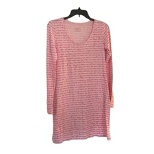 Victoria's Secret Sleepshirt Pink Repeating Logo Pattern Women Size S Pajama Top