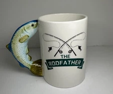 Modern Expressions "THE RODFATHER" Fish Handle 14.2 oz Ceramic Mug