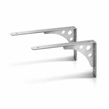 2x Design Regalwinkel aus Edelstahl Regalträger Regalhalter Regal Wandregal