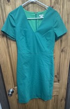 J.Crew Green Stretch V-Neck Sheath Dress Size 6 | Classic Minimalist Chic