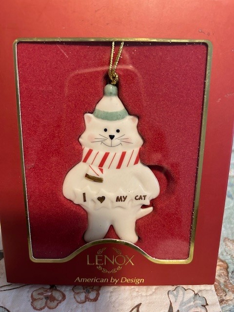 Lenox I Love My Cat Ornament in Original Box