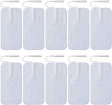 10 Pieces Large Electrode Pads - Premium Reusable TENS Unit Pads with Standard 2