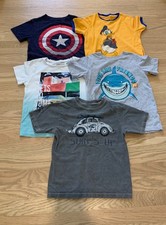 Lot Of 5 Boys Size XS (4-5) Short Sleeve Graphic T Shirts Mix