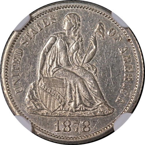 1878-CC Seated Liberty Dime NGC AU Details Nice Eye Appeal Strong Strike