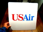 Vintage US Air Airlines Sign - Aviation Airplane USA Plastic 18x18