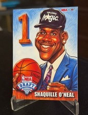Shaquille O'Neal Magic Caricatures Custom Basketball Art Card