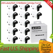 12 x DK1241 Die-Cut Address Labels 4''x6"Compatible for Brother QL-1050 QL-1050N