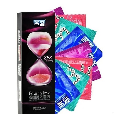 24 pcs Ultra Thin Latex Condoms Super Lubricated Safer Protection Adult Men 