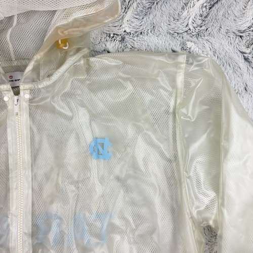 Vtg UNC North Carolina Tarheels Rain Coat Jacket Clear Translucent PVC Adult M - Picture 3 of 21