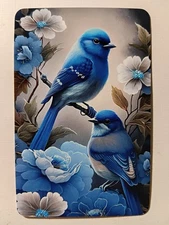 Swap cards Modern playing card back Stunning blue Birds