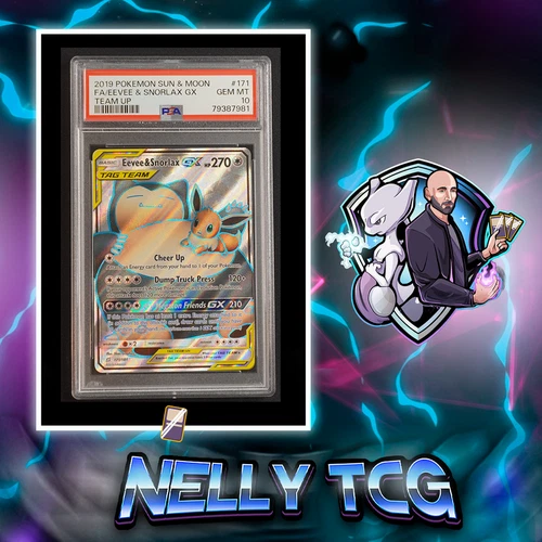 2019 Pokemon Team Up - Eevee & Snorlax GX #171 PSA 10 GEM MINT